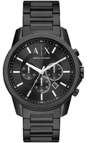 Armani Exchange Banks Chronograph Black Dial Black Steel Strap Watch For Men - AX1722 Buy Now By Armani Exchange