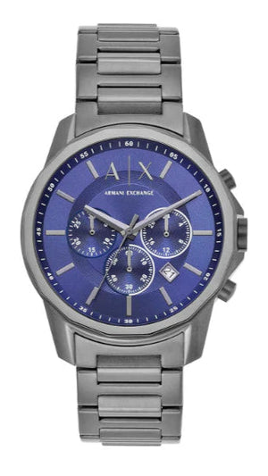 Armani Exchange Banks Chronograph Blue Dial Grey Steel Strap Watch For Men - AX1731 Buy Now By Armani Exchange