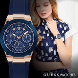 Guess Zena Blue Dial Blue Silicone Strap Watch For Women - W1049L2 Buy Now By Guess