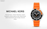 Michael Kors Maritime Three-Hand Analog Black Dial Orange Silicone Strap Watch for Men - MK9157 Buy Now By Michael Kors