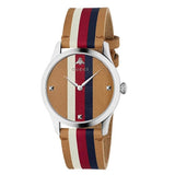 Gucci G Timeless Quartz Brown Dial Brown Leather Strap Watch For Men - YA1264078 Buy Now By Gucci