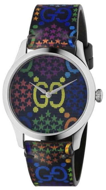 Gucci G Timeless Quartz Black Dial Black Leather Strap Watch For Women - YA1264146 Buy Now By Gucci