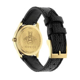 Gucci G Timeless Quartz Blue Dial Black Leather Strap Watch For Men - YA1265018 Buy Now By Gucci