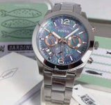 Fossil Perfect Boyfriend Mother of Pearl Blue Dial Silver Steel Strap Watch for Women - ES3880 Buy Now By Fossil