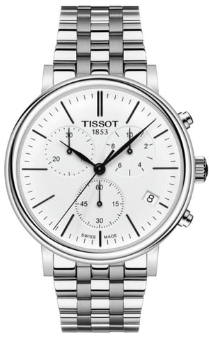 Tissot Carson Premium White Dial Silver Steel Strap Watch For Men - T122.417.11.011.00 Buy Now By Tissot