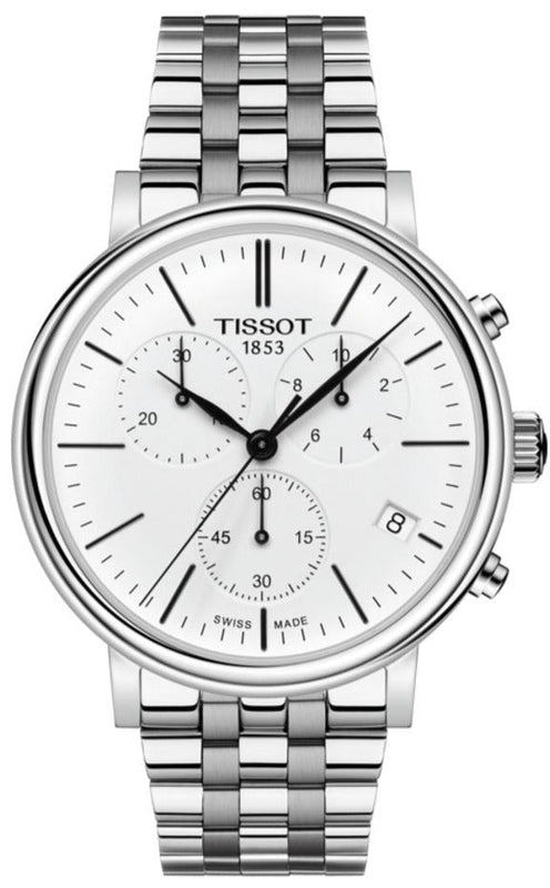 Tissot Carson Premium White Dial Silver Steel Strap Watch For Men - T122.417.11.011.00 Buy Now By Tissot