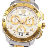 Versace Dylos Chronograph Silver Dial Two Tone Steel Strap Watch for Men - VQC030015 Buy Now By Versace
