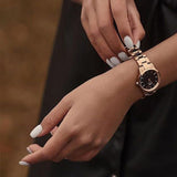 Daniel Wellington Iconic Link Black Dial Rose Gold Steel Strap Watch for Women - DW00100212 Buy Now By Daniel Wellington