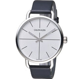 Calvin Klein Even Silver Dial Black Leather Strap Watch for Men - K7B211CY Buy Now By Calvin Klein
