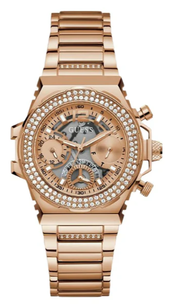 Guess Fusion Chronograph Rose Gold Dial Rose Gold Steel Strap Watch for Women - GW0552L3 Buy Now By Guess