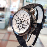 Maserati Successo 44mm White Dial Black Silicone Strap Watch For Men - R8871621010 Buy Now By Maserati