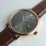 IWC Portofino Automatic Grey Dial Brown Leather Strap Watch for Men - IW356511 Buy Now By IWC