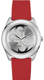Guess G-Twist Silver Dial Red Rubber Strap Watch for Women - W0911L9 Buy Now By Guess