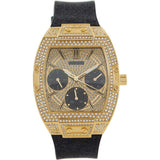 Guess Raven Diamonds Champagne Dial Black Rubber Strap Watch For Women - GW0105L2 Buy Now By Guess