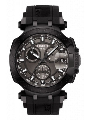 Tissot T Race Chronograph Anthracite Black Dial Black Silicone Strap Watch For Men - T115.417.37.061.03 Buy Now By Tissot