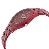 Michael Kors Slim Runway Red Dial Red Steel Strap Watch For Women - MK3895 Buy Now By Michael Kors