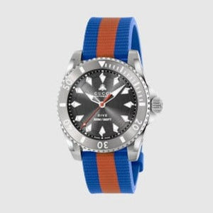 Gucci Dive Automatic Grey Dial Two Tone Rubber Strap Watch for Men - YA136352 Buy Now By Gucci