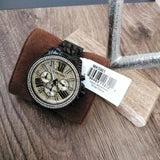 Michael Kors Wren Chronograph Gold Dial Black Steel Strap Watch for Women - MK5961 Buy Now By Michael Kors