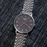 Tissot Everytime Large Black Dial Silver Mesh Bracelet Watch For Men - T109.610.11.077.00 Buy Now By Tissot