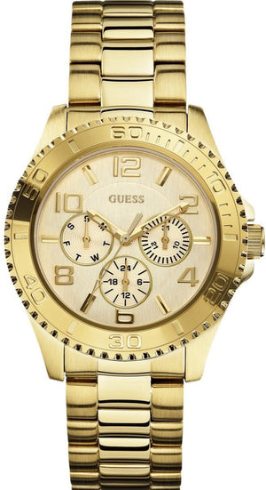 Guess BFF Multifunction Gold Dial Gold Steel Strap Watch for Men - W0231L2 Buy Now By Guess