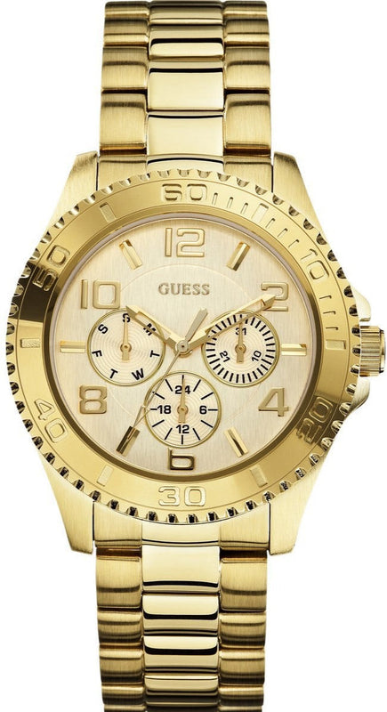 Guess BFF Multifunction Gold Dial Gold Steel Strap Watch for Men - W0231L2 Buy Now By Guess