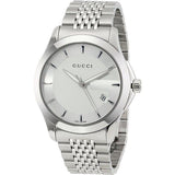 Gucci G Timeless Silver Dial Silver Steel Strap Watch For Men - YA126401 Buy Now By Gucci