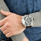 Diesel Little Daddy Black Dial Black Leather Strap Watch For Men - DZ7256 Buy Now By Diesel