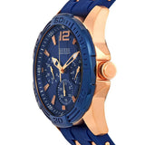 Guess Oasis Blue Dial Blue & Rose Gold Stainless Steel Strap Watch For Men - W0366G4 Buy Now By Guess
