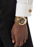 Versace V-Race Quartz Black Dial Gold Steel Strap Watch For Men - VEBV00519 Buy Now By Versace