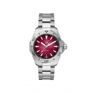Tag Heuer Aquaracer Professional 200 Automatic Red Dial Silver Steel Strap Watch for Men - WBP2114.BA0627 Buy Now By Tag Heuer