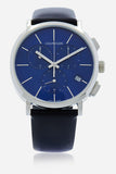 Calvin Klein Chronograph Blue Dial Black Leather Strap Watch for Men - K8Q371CN Buy Now By Calvin Klein
