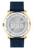 Movado Bold Gold Dial Blue Leather Strap Watch For Men - 3600469 Buy Now By Movado