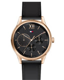 Tommy Hilfiger Damon Quartz Black Dial Black Leather Strap Watch for Men - 1791419 Buy Now By Tommy Hilfiger
