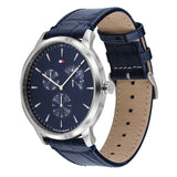 Tommy Hilfiger Brad Chronograph Quartz Blue Dial Blue Leather Strap Watch For Men - 1710387 Buy Now By Tommy Hilfiger