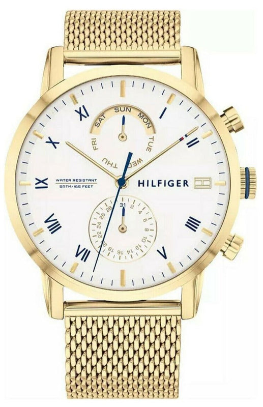 Tommy Hilfiger Kane White Dial Gold Mesh Bracelet Watch for Men - 1710403 Buy Now By Tommy Hilfiger