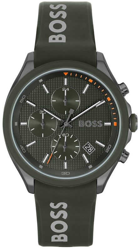 Hugo Boss Velocity Chronograph Green Dial Green Rubber Strap Watch For Men - 1514060 Buy Now By Hugo Boss