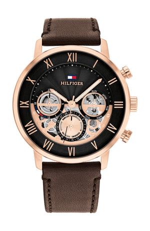 Tommy Hilfiger Legend Analog Black Dial Brown Leather Strap Watch For Men - 1710566 Buy Now By Tommy Hilfiger