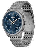 Hugo Boss Gregor Chronograph Blue Dial Grey Steel Strap Watch For Men - 1514083 Buy Now By Hugo Boss