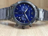 Emporio Armani Mario Chronograph Blue Dial Grey Steel Strap Watch For Men - AR80045 Buy Now By Emporio Armani