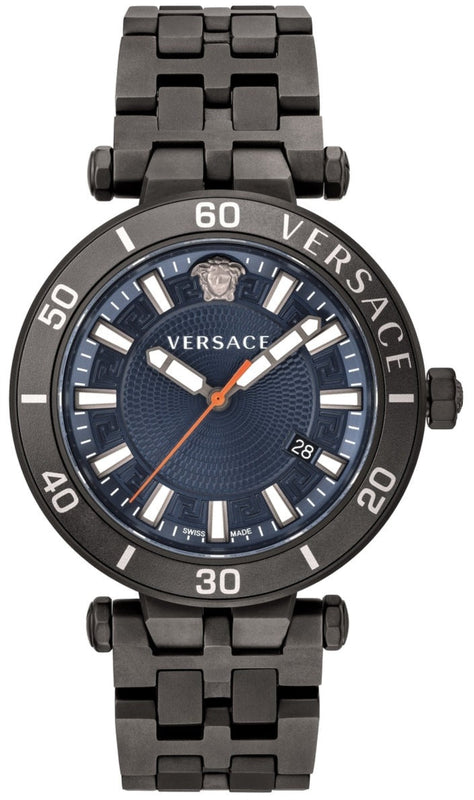 Versace Greca Sport Quartz Black Dial Black Steel Strap Watch For Men - VEZ300621 Buy Now By Versace