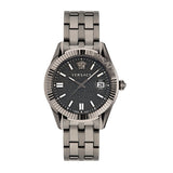 Versace Greca Time Quartz Black Dial Grey Steel Strap Watch for Men - VE3K00622 Buy Now By Versace