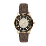 Michael Kors Runway Quartz Black Dial Brown Leather Strap Watch For Women - MK6979 Buy Now By Michael Kors