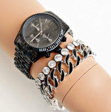 Michael Kors Lexington Chronograph Black Dial Black Steel Strap Watch For Women - MK5709 Buy Now By Michael Kors