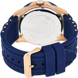 Guess Oasis Blue Dial Blue & Rose Gold Stainless Steel Strap Watch For Men - W0366G4 Buy Now By Guess