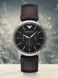 Emporio Armani Renato Chronograph Black Dial Brown Leather Strap Watch For Men - AR2482 Buy Now By Emporio Armani