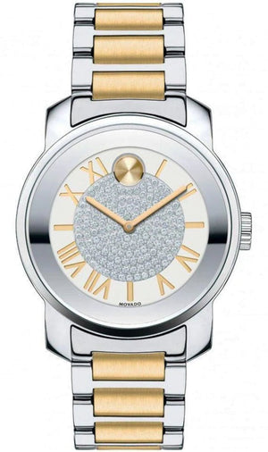 Movado Bold Silver Dial Two Tone Steel Strap Watch For Women - 3600256 Buy Now By Movado