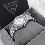 Guess Water Pro Diamonds Silver Dial Silver Steel Strap Watch For Women - G75511M Buy Now By Guess