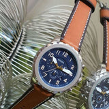 Fossil Bowman Chronograph Blue Dial Brown Leather Strap Watch for Men - FS5602 Buy Now By Fossil