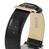 Guess Delancy Quartz Silver Dial Black Leather Strap Watch For Men - W0870G2 Buy Now By Guess