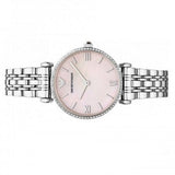Emporio Armani Classic Gianni T Bar Crystals Pink Dial Silver Steel Strap Watch For Women - AR1781 Buy Now By Emporio Armani